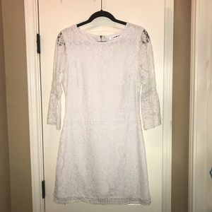 NWT! White, line white lace dress. Size M.